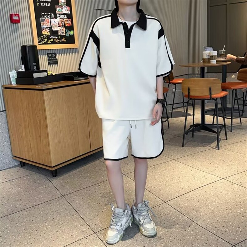 运动套装男士韩版潮流短袖短裤帅2024夏季新款ins两件套W5762-P53,男装牛仔裤,星座412-2