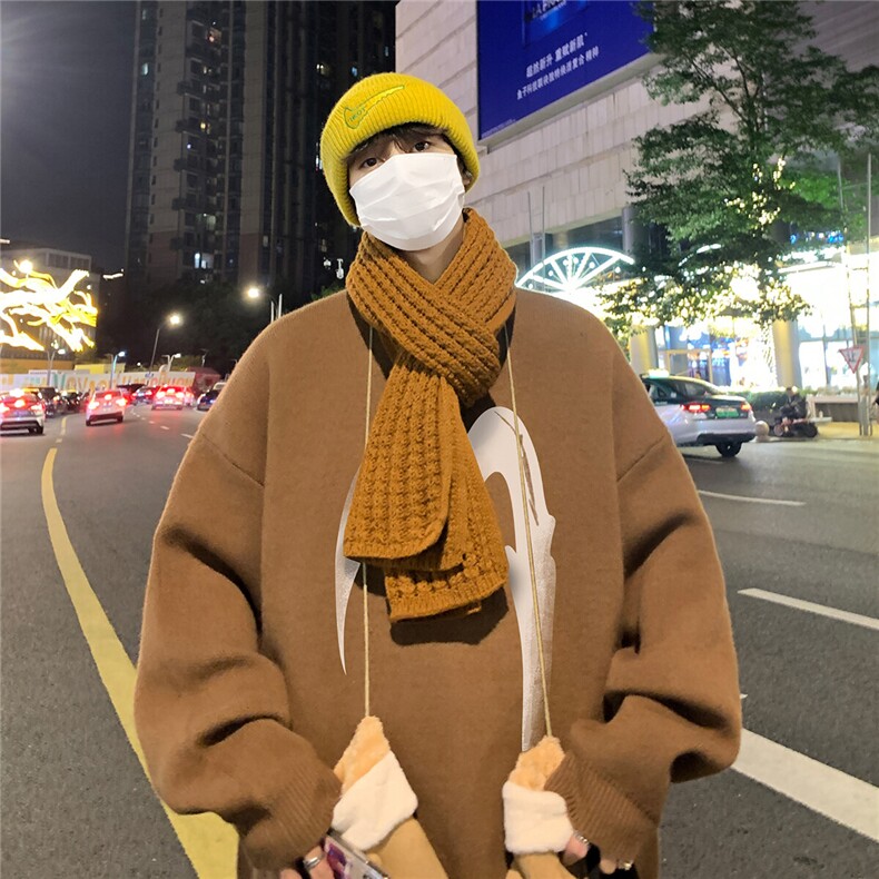港风夜景时尚字母印花宽松圆领毛衣A247-TPM1065特批45,男装针织衫/毛衣,电商A247