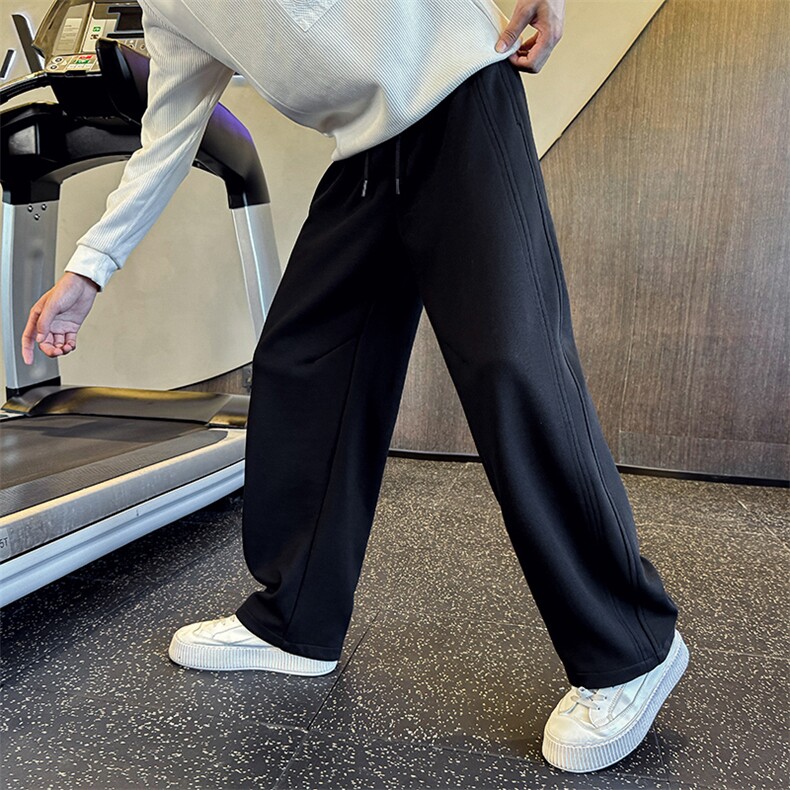 秋季新款宽松直筒卫裤男款潮流宽松弯刀休闲卫裤K8871-P78，男装休闲裤，电商A368