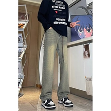 复古牛仔裤男春夏水洗潮牌宽松直筒休闲长裤N7166，男装牛仔裤，星座1116A-1（原606A）