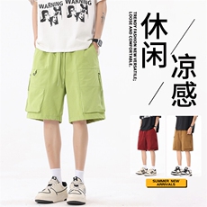 抖音品质美式工装短裤男夏外穿潮牌宽松A146-GY502特p35量大优，男装牛仔裤，HDA146