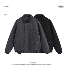 平铺~广检新标90白鸭绒冬季美式毛呢休闲羽绒服E066/P188，男装羽绒服，电商B331