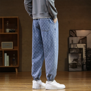 M-8XL 秋季新款大码束脚潮流休闲牛仔裤 109-K121-P55图片