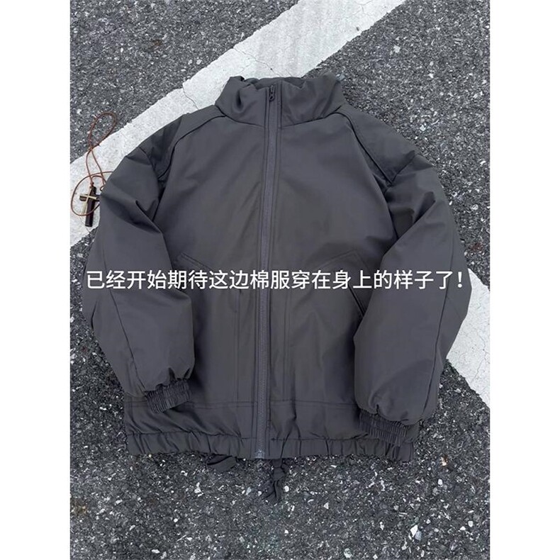现货冬季美式休闲加厚雪山外套夹克立领纯色三防户外工装棉服,男装夹克,电商A486