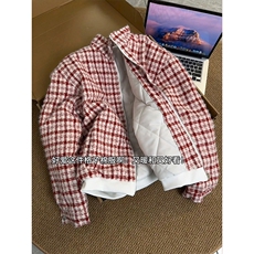 英伦时髦学院风时尚棉衣经典复古风格纹撞色上衣外套HY877P90，男装棉衣，电商A102B
