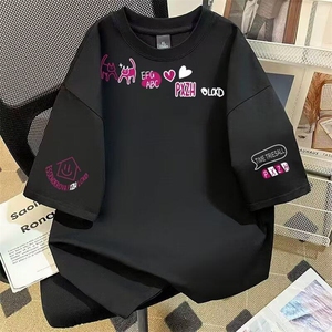 重磅短袖T恤男款纯棉重磅夏2025新款潮流小众半袖上衣 T428图片