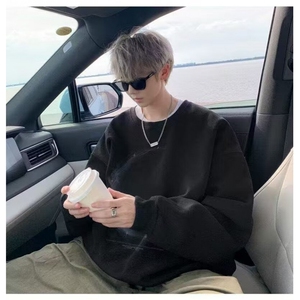 1506-1/WY30131/P33渐变色圆领卫衣男士春季潮牌oversize上衣百搭图片