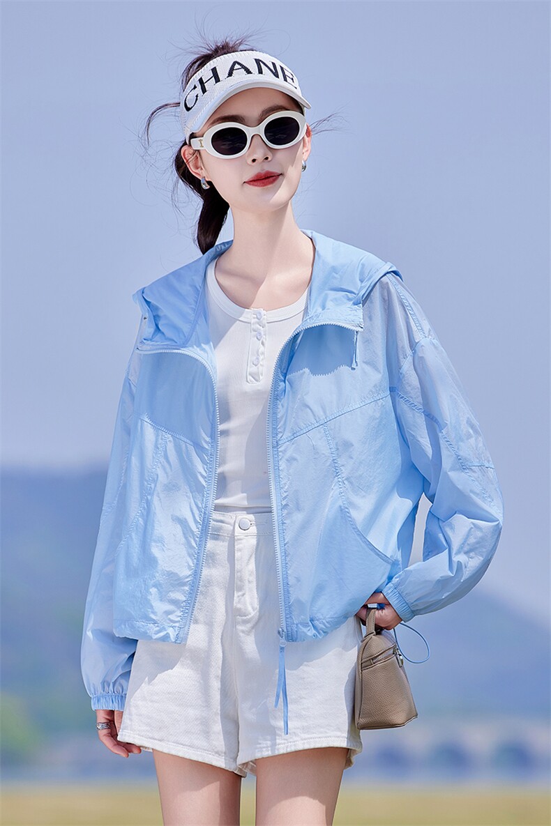 女2026新款夏装宽松显瘦今年流行空调衫旅行户外宽松薄短外套,女装防晒衣,靓衣阁