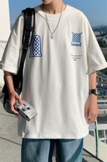 1图案已注册港风棋盘格情侣大码M-5XL风短袖男DT7653P30控45，男装T恤，星座226-2