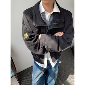 水洗牛仔外套加绒加厚飞行员夹克 JK1032 特P128图片