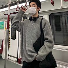 W8159-P48网络图韩系Cleanfit破洞做旧设计感针织衫潮牌毛衣，男装针织衫/毛衣，星座1608-2