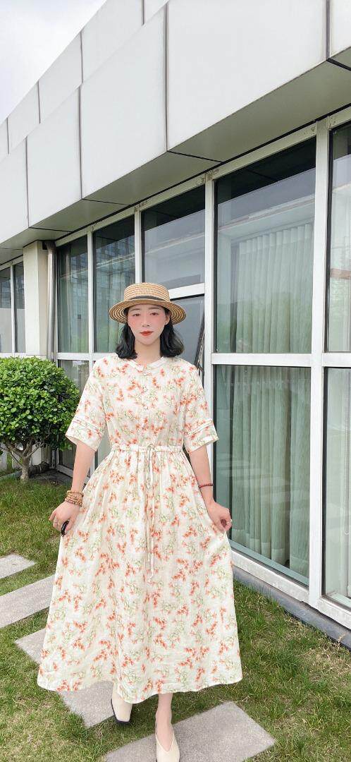 纯苎连衣裙小衫裤子裙子衬衣 时尚风 风淑女风休闲风，女装连衣裙，川哲