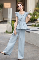 阔腿裤套装女2025新款夏洋气时尚时髦气质减龄一整套穿搭两件套，女装套装/套裙，冬木谷雨