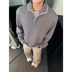 原版品质面料灰色翻领POLO衫长袖T恤男士2025秋季上衣W809-P38，男装Polo衫，电商C307