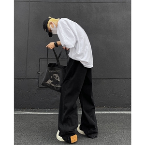 8XL-M特大码牛仔裤男美式高街裤子欧美复古倒装牛仔裤小众K968P50图片