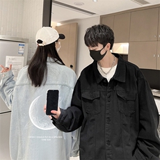 牛仔夹克男大码牛仔外套男茄克NJ77246-P60加绒款-P75，男装夹克，电商A040