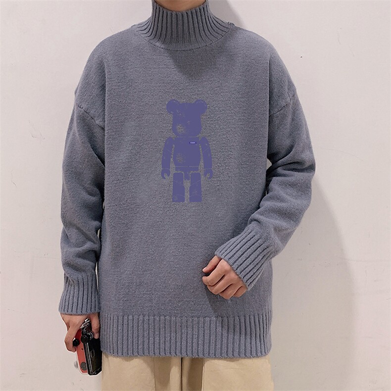 半高领毛衣男士大码针织衫男毛线衣男M18242-P45加绒款-P65,男装针织衫/毛衣,电商A040