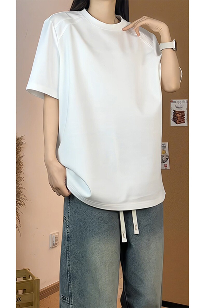 美式boxy重磅正肩短袖T恤男夏季设计感t恤打底衫T3699-特价P24,男装T恤,电商A007