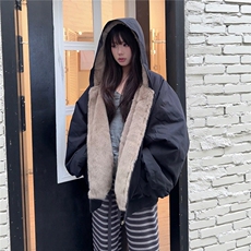 网图仿兔毛双面穿座山雕加厚保暖棉服外套棉衣A025-CY19015-P98，男装棉衣，电商A025