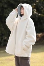 男女冬季灯芯绒羊羔绒两面穿保暖加厚连帽棉衣A406MY811P125，男装棉衣，星座309（原A406）