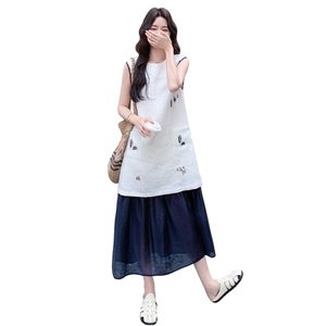 洋气刺绣连衣裙女2025夏季新款女装裙子图片
