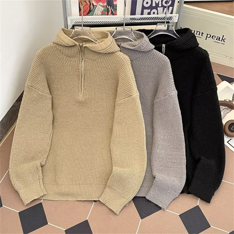 半拉链连帽毛衣男秋冬季针织衫M6516P50,男装针织衫/毛衣,星座1116-2