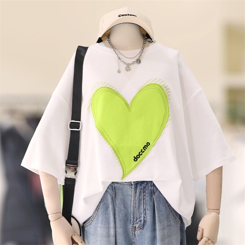 H0510-p35抖音质量纯棉短袖t恤女夏2025刺绣花T，女装T恤，星座617A-2