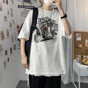 1港风圆领大码M-5XL运动日系原宿潮流男士短袖宽松T恤7803F35控49图片