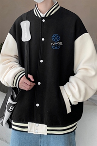 摇粒绒棒球服男大码开衫卫衣男夹克 BF86274-P65图片