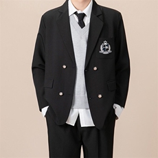 小西服外套男士宽松休闲韩版学院风徽章抗皱免烫西装上衣XW42，男装西服，星座1116A-2（原606A-1）