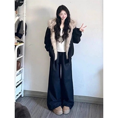 仿狼毛座山雕棉服男款冬季夹克外套小个子学生美式复古棉衣棉袄冬，男装棉衣，星座313A(原308A-2)