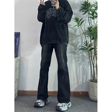 美式hiphop牛仔裤修身直筒微喇叭裤68，男装牛仔裤，星座310A-4