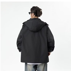 秋季青春纯色拉链连帽冲锋衣J88P55，男装夹克，星座1116-2