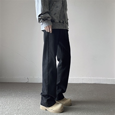 特修身微喇牛仔裤黑色百搭8925P39，男装牛仔裤，星座902A