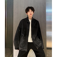 现货高品质男士水洗泼点宽松牛仔外套618A-JK110-P95控128，男装夹克，星座914-4
