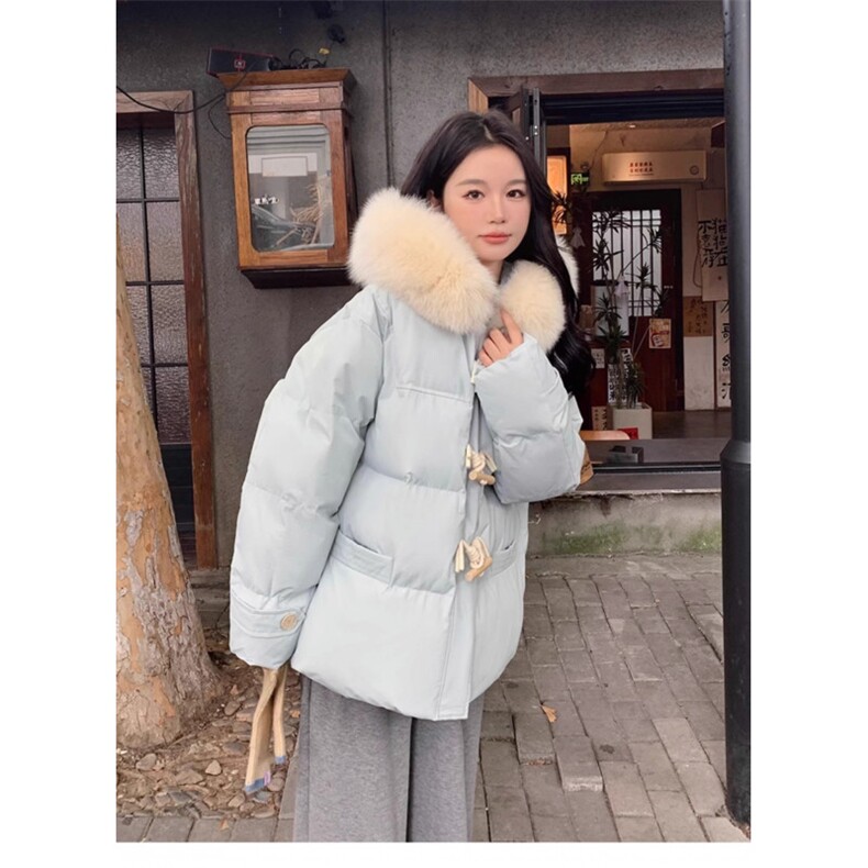胖mm大码女装牛角扣羽绒棉服女韩系甜美风减龄棉衣连帽加厚外套女,男装棉衣,星座506A