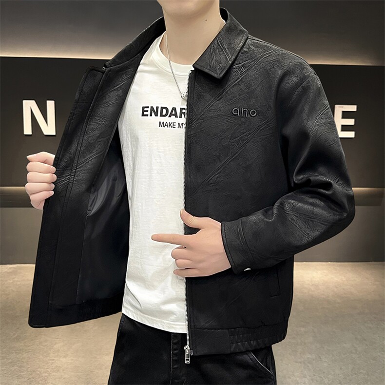 K592-P115秋冬潮流新款翻领PU皮衣男高品质防风百搭,男装皮衣,星座507A（原星座306B-2）