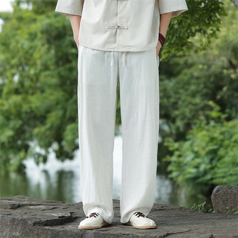 新风亚麻松弛感休闲直筒裤星座815-8607p75,男装休闲裤,星座815（原A203）