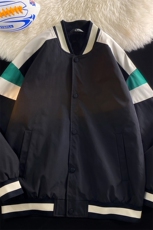 小牛津上衣夹克宽松落肩拼色棒球服外套XZ214-8JK700-P65，男装夹克，星座1204-3