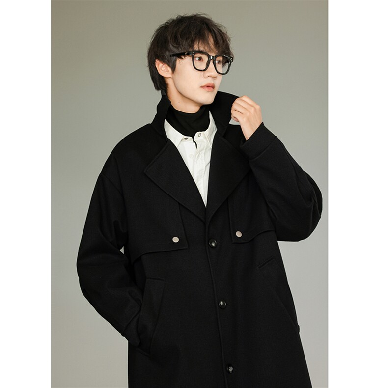 得物/直播【精品大货】风衣男中长款毛呢大衣男F911批125港风D，男装风衣，星座401