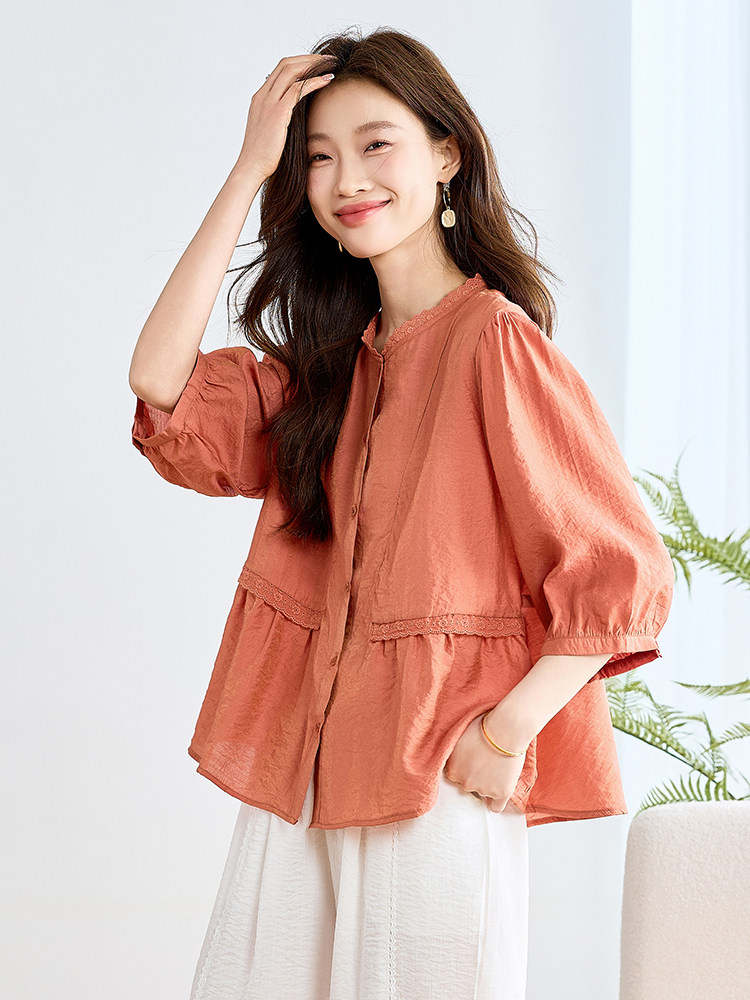 现货2025夏新款小衫妈妈上衣母亲节礼物衬衫3200格调新款,女装衬衫,3200格调