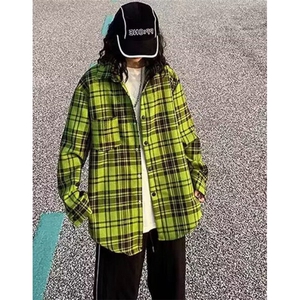 春秋季韩版纯棉女士格子衬衫长袖上衣百搭全棉休闲衬衣 C15图片