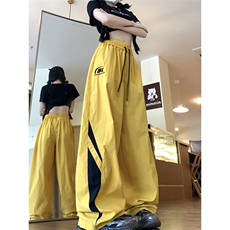阔腿休闲裤男女韩版潮流拼色帅百搭2026夏季ins宽松长裤K5562-P38，男装休闲裤，星座412-2