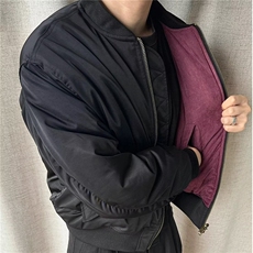 冬装复古拼色两面穿时尚棒球服棉袄男设计感短款痞帅小众棉衣外套，男装棉衣，星座506A