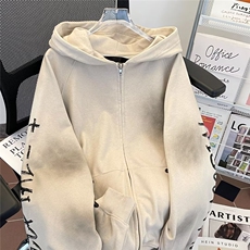 新款潮流复古擦脏废土风涂鸦连帽卫衣男女情侣秋冬款Y3803/P63，男装卫衣，星座506B