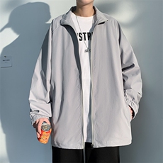 2025秋款潮boy宽松大码纯色机能休闲立领夹克外套J6200-P45，男装夹克，电商A001-1