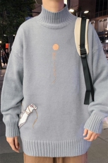 M18013-P45加绒P65半高领毛衣男士大码针织衫男毛线衣男线衫，男装针织衫/毛衣，电商A040