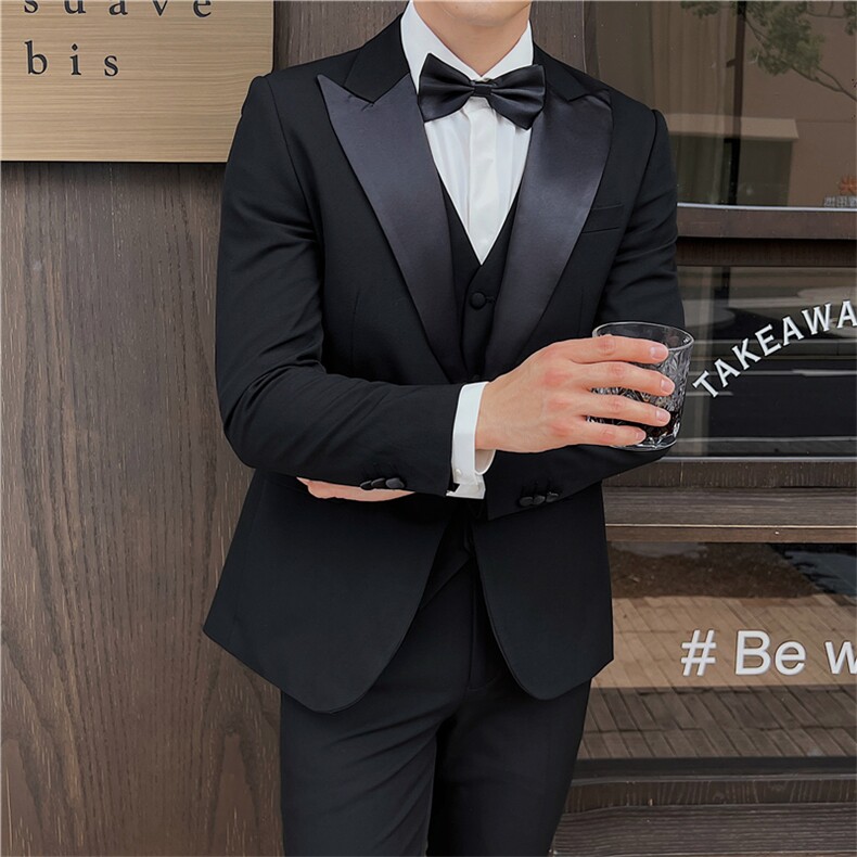 品质西服套装男三件套韩版修身商务休闲西装婚礼西装KTZ914-P315,男装西服套装,星座1105-3