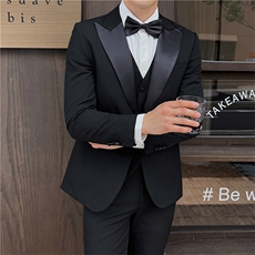 品质西服套装男三件套韩版修身商务休闲西装婚礼西装KTZ914-P315，男装西服套装，星座1105-3