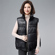 冬装新款2021时尚立领休闲韩版宽松外套纯色保暖马甲，女装大码女装，奕阳依阁